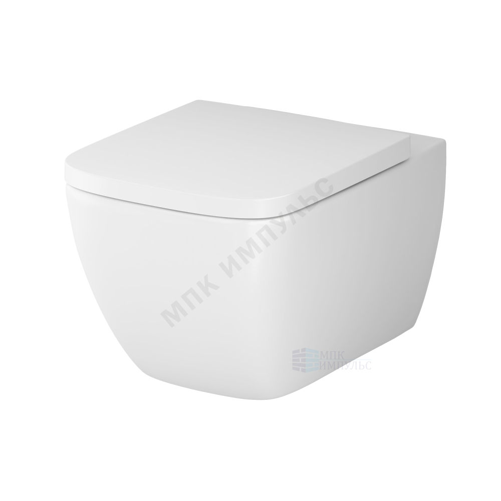 Унитаз подвесной горизонтальный выпуск с сиденьем дюропласт микролифт белый Gem AM.PM C901701SC