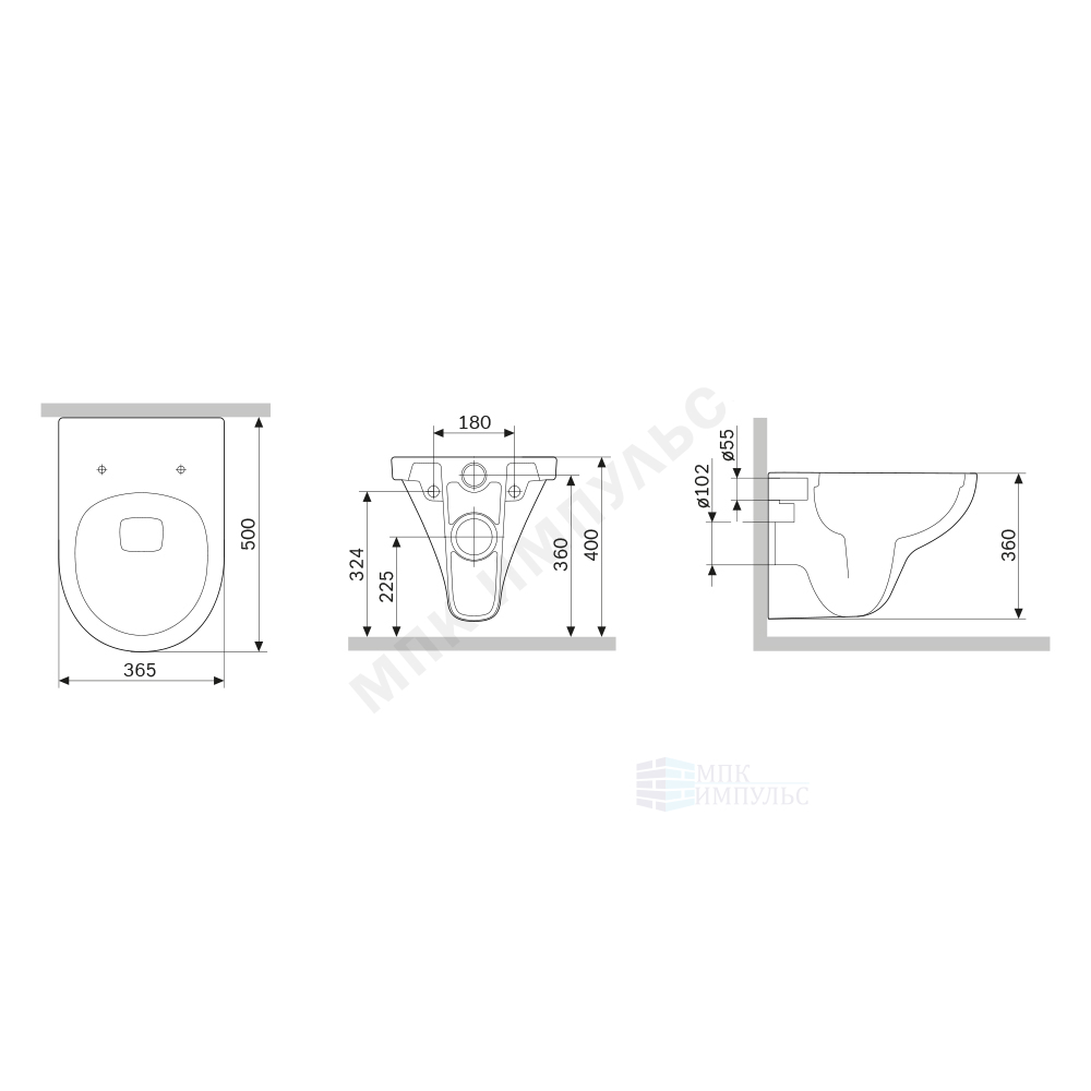 Унитаз подвесной горизонтальный выпуск с сиденьем дюропласт микролифт белый Gem AM.PM C901700SC — изображение 2