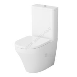 Унитаз-компакт горизонтальный выпуск нижний подвод с арматурой 2/реж слив кнопка без сиденья белый Inspire AM.PM C508607WH