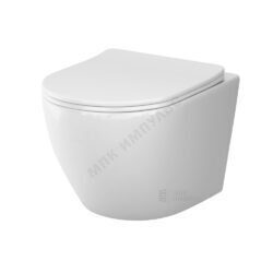 Унитаз подвесной горизонтальный выпуск с сиденьем дюропласт микролифт белый Like AM.PM C801900SC