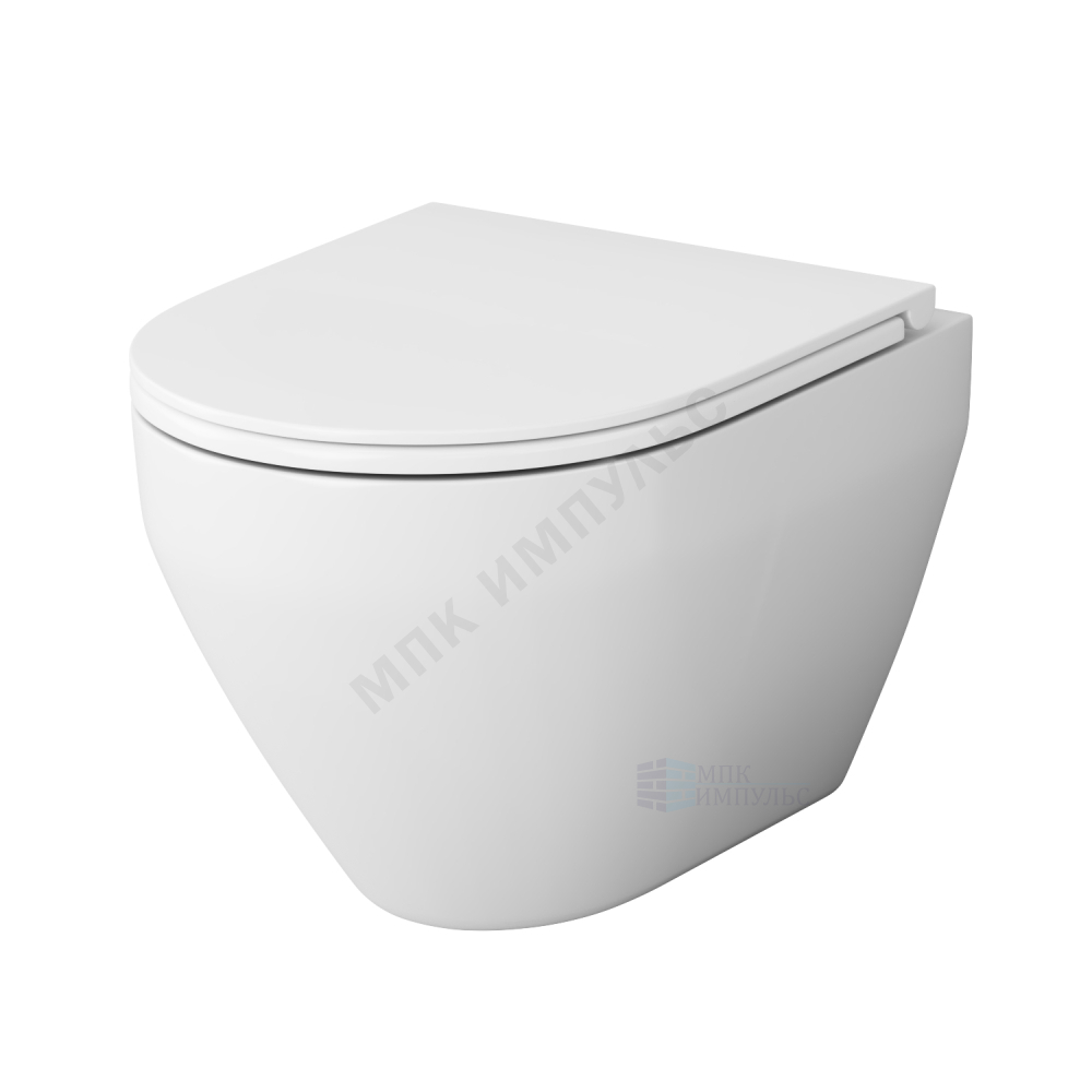 Унитаз подвесной горизонтальный выпуск с сиденьем дюропласт микролифт белый Spirit V2.0 AM.PM C701700SC