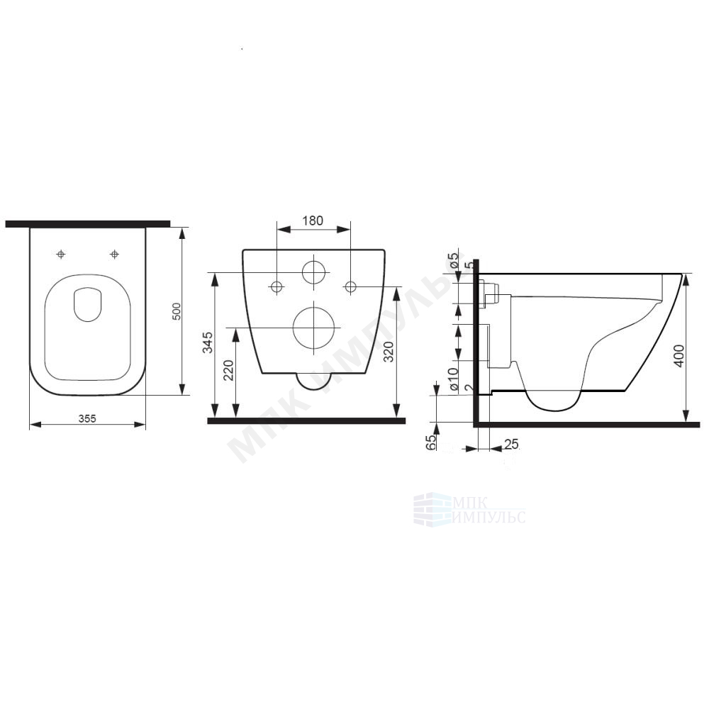 Унитаз подвесной горизонтальный выпуск с сиденьем дюропласт микролифт белый Spirit V2.0 AM.PM C701701SC — изображение 2