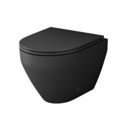 Унитаз подвесной горизонтальный выпуск с сиденьем дюропласт микролифт черный матовый Spirit V2.0 AM.PM C701700MBSC