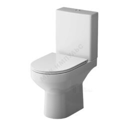 Унитаз-компакт горизонтальный выпуск нижний подвод с арматурой 2/реж слив кнопка с сиденьем дюропласт микролифт белый Spirit V2.0 AM.PM C708600SC