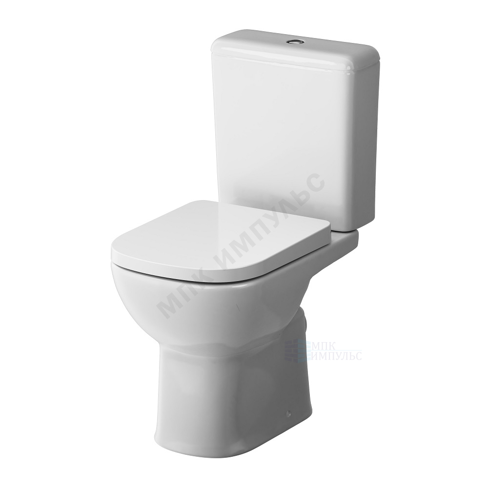 Унитаз-компакт горизонтальный выпуск нижний подвод с арматурой 2/реж слив кнопка с сиденьем дюропласт микролифт белый Sunny AM.PM C85C8601SC
