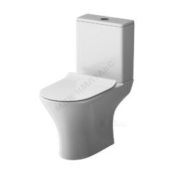 Унитаз-компакт горизонтальный выпуск нижний подвод с арматурой 2/реж слив кнопка с сиденьем дюропласт микролифт белый Sense AM.PM C748600SC