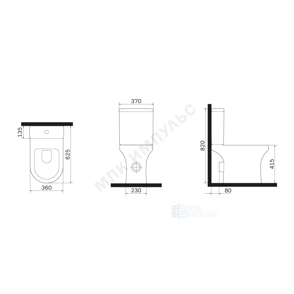 Унитаз-компакт горизонтальный выпуск нижний подвод с арматурой 2/реж слив кнопка с сиденьем дюропласт микролифт белый X-Joy AM.PM C85A8601SC — изображение 2