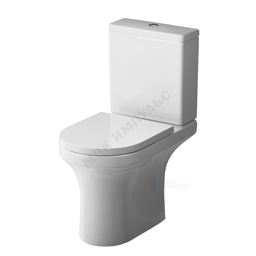 Унитаз-компакт горизонтальный выпуск нижний подвод с арматурой 2/реж слив кнопка с сиденьем дюропласт микролифт белый X-Joy AM.PM C85A8601SC