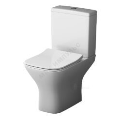 Унитаз-компакт горизонтальный выпуск нижний подвод с арматурой 2/реж слив кнопка с сиденьем дюропласт микролифт белый Gem AM.PM C908601SC