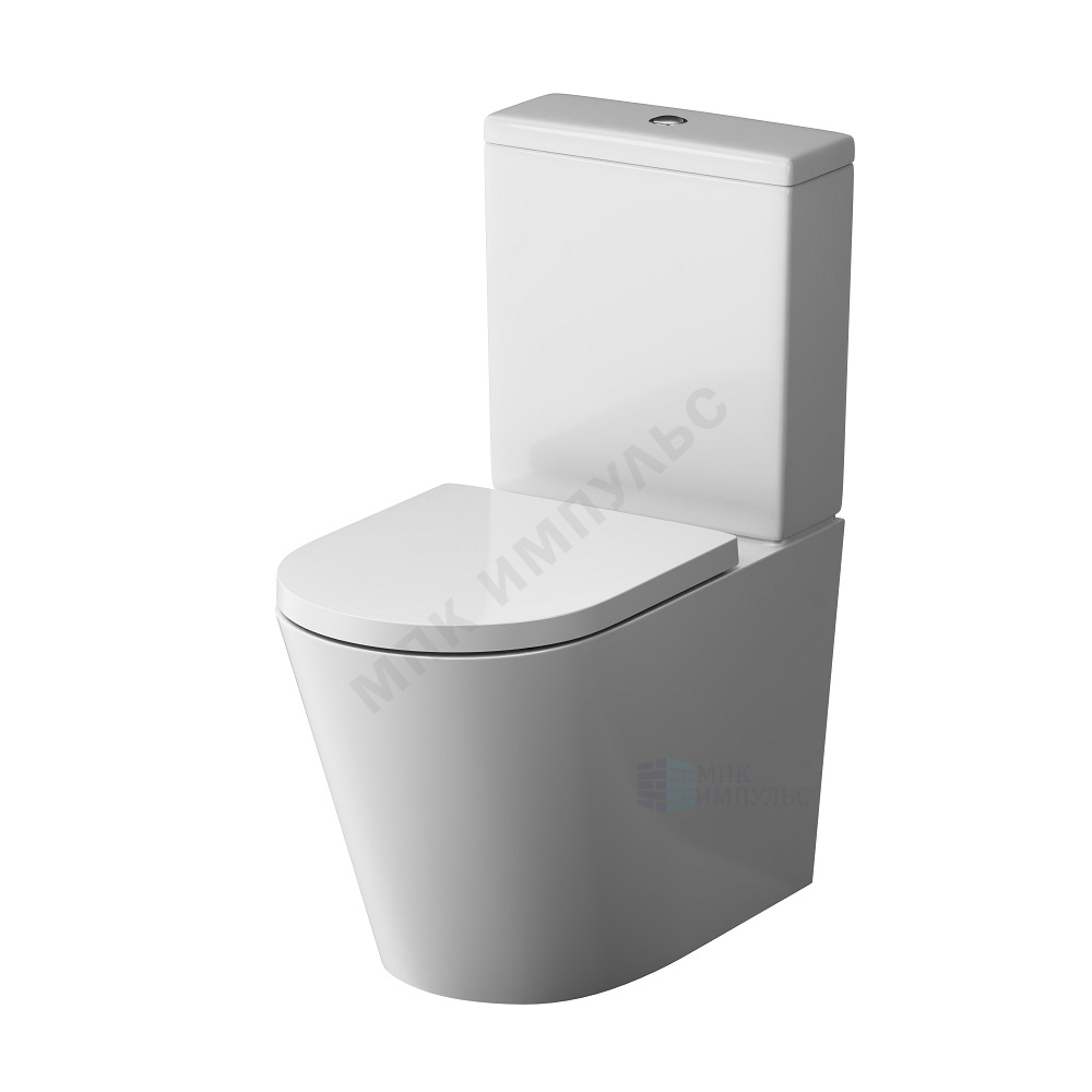 Унитаз-компакт горизонтальный выпуск нижний подвод с арматурой 2/реж слив кнопка с сиденьем дюропласт микролифт белый Func AM.PM C8F8600SC