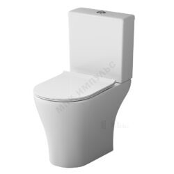 Унитаз-компакт горизонтальный выпуск нижний подвод с арматурой 2/реж слив кнопка с сиденьем дюропласт микролифт белый Sirius AM.PM DX86C8600SC