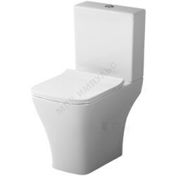Унитаз-компакт горизонтальный выпуск нижний подвод с арматурой 2/реж слив кнопка с сиденьем дюропласт микролифт белый Titan AM.PM DX78C8600SC