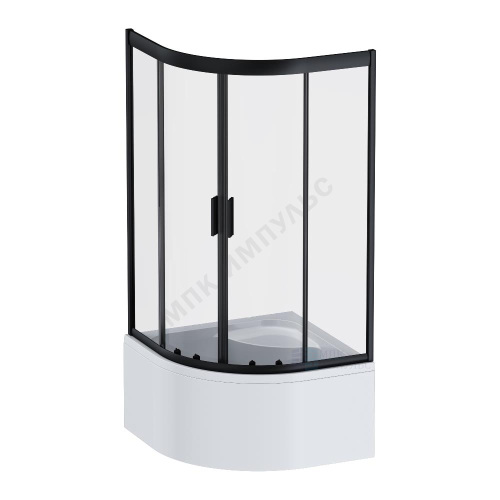 Ограждение душевое Gem 900х900х1500 мм без поддона прозрачное стекло алюминиевый профиль