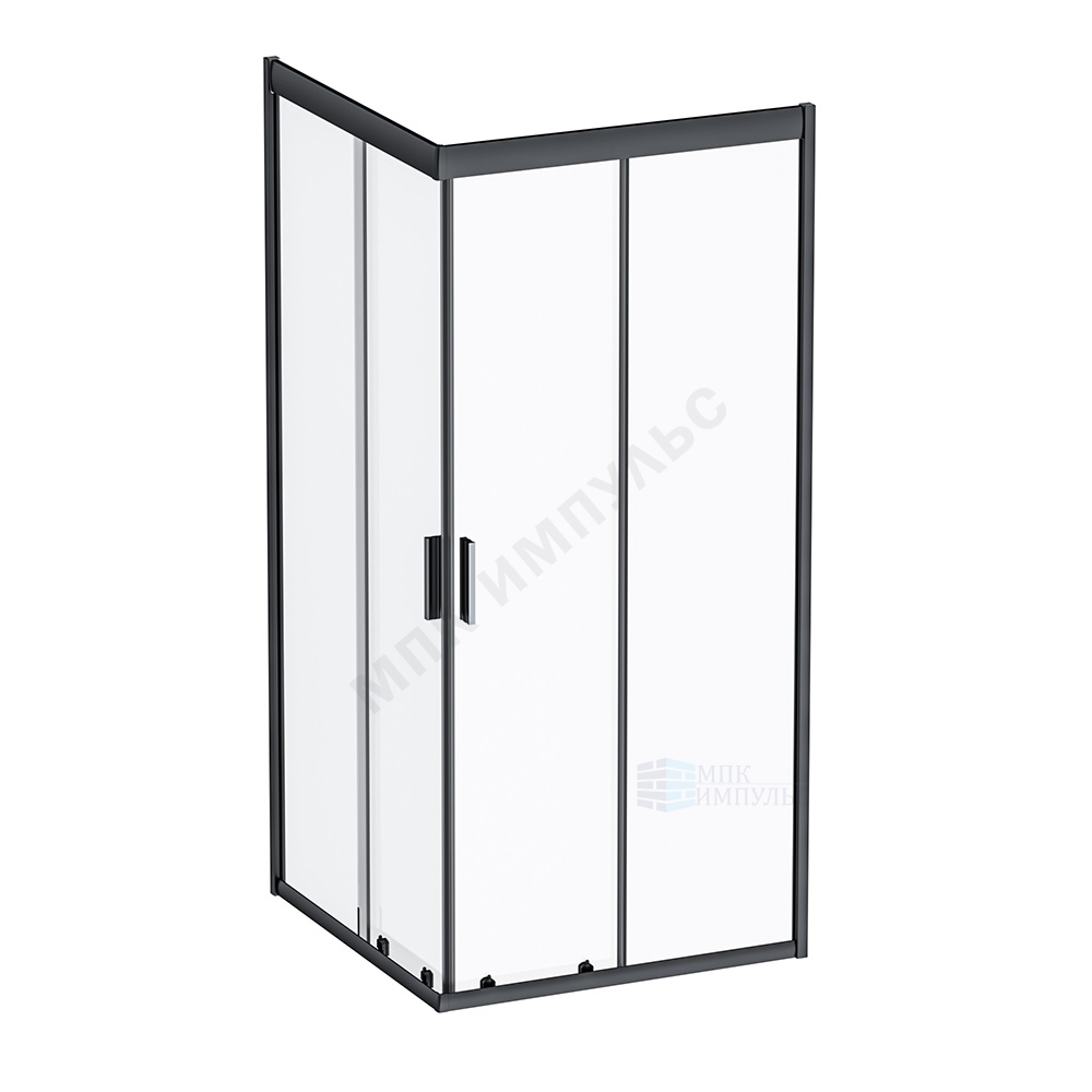 Ограждение душевое Gem 900х900х1900 мм без поддона прозрачное стекло алюминиевый профиль