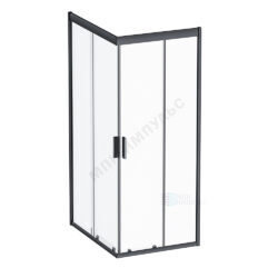 Ограждение душевое Gem S 1200х800х2000 мм без поддона прозрачное стекло алюминиевый профиль