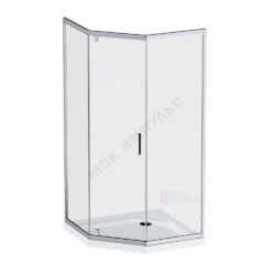 Ограждение душевое Gem 900х900х1900 мм без поддона прозрачное стекло алюминиевый профиль