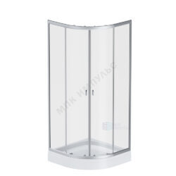 Ограждение душевое X-Joy 800х800х1800 мм средний поддон четверть круга прозрачное стекло алюминиевый профиль