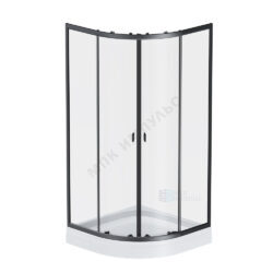 Ограждение душевое X-Joy 800х800х1800 мм средний поддон четверть круга прозрачное стекло алюминиевый профиль