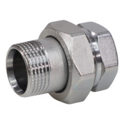 Соединитель латунь хром американка Ду 10 (3/8") прямой ВР/НР R18 Giacomini R18X002