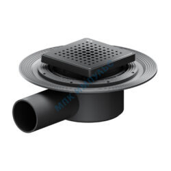 Трап нерегулируемый с гидрозатвором+механический сухой затвор Дн 50 с нержавеющей решёткой 93х93мм горизонтальный выпуск MasterFlow AM.PM W01BD-P11-010-01BM