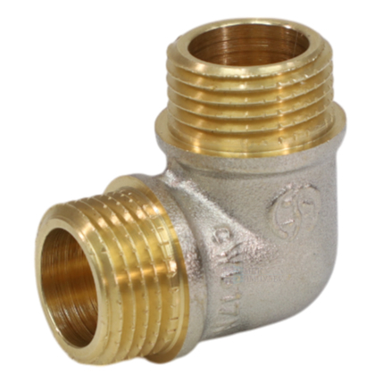Угольник латунь никель Ду 15 (1/2") НР/НР 9003 ГОСТ 32585-2013 Aquasfera 9003-01 — изображение 5