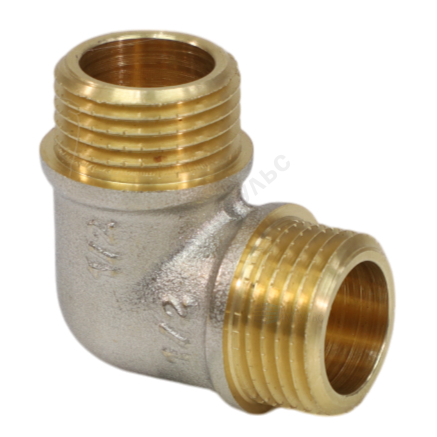 Угольник латунь никель Ду 15 (1/2") НР/НР 9003 ГОСТ 32585-2013 Aquasfera 9003-01 — изображение 7