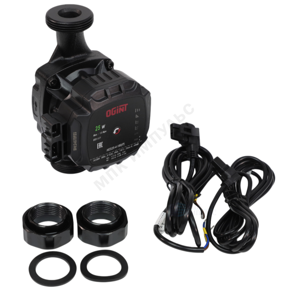 Насос циркуляционный с мокрым ротором HES25-4-180(P) PN10 1х220-240В/50 Гц Ogint — изображение 6