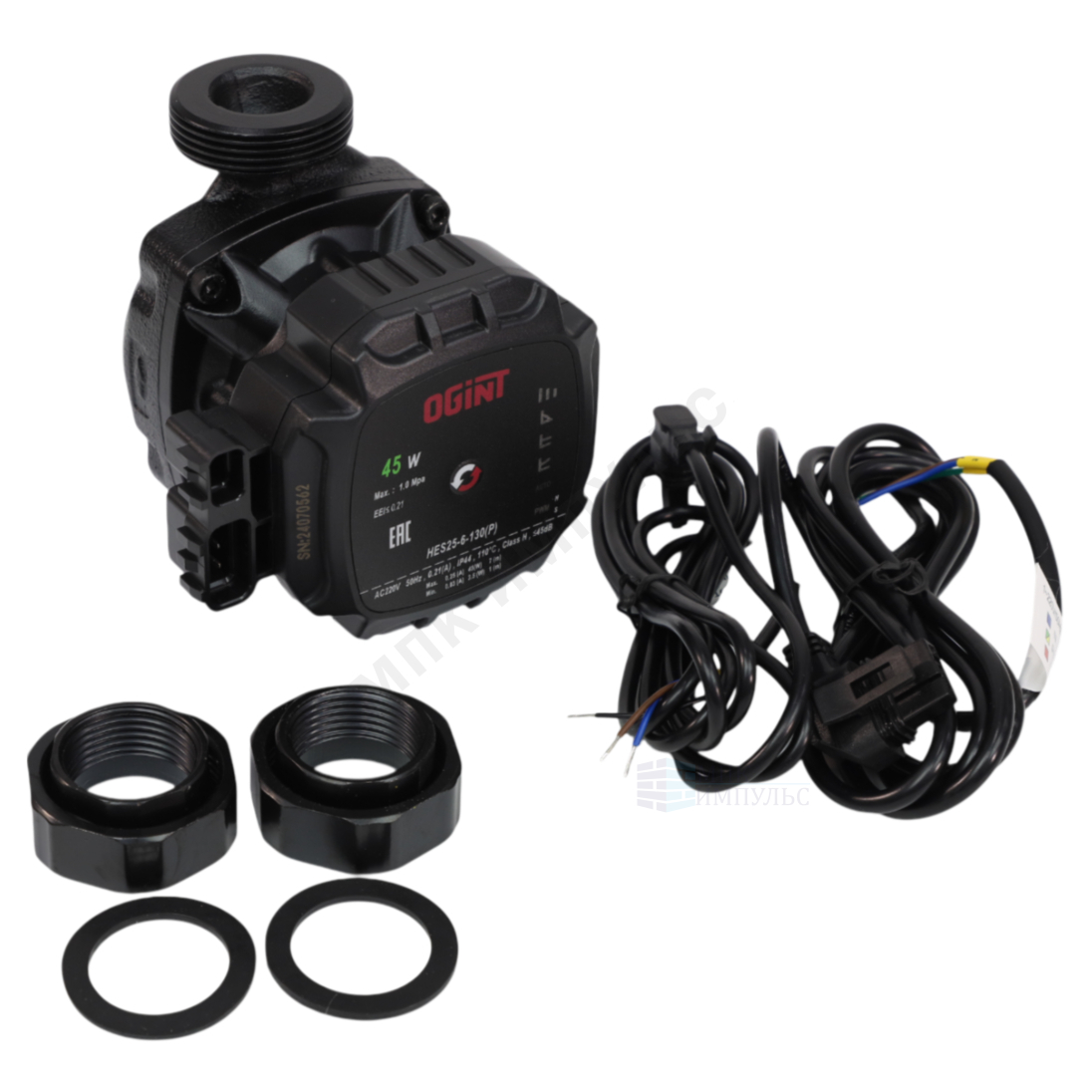 Насос циркуляционный с мокрым ротором HES25-6-130(P) PN10 1х220-240В/50 Гц Ogint — изображение 6
