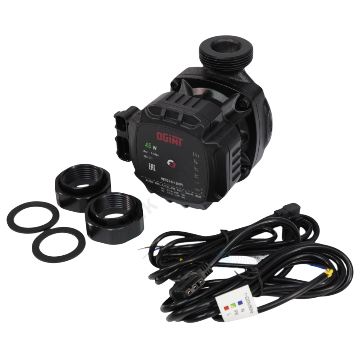 Насос циркуляционный с мокрым ротором HES25-6-130(P) PN10 1х220-240В/50 Гц Ogint — изображение 7