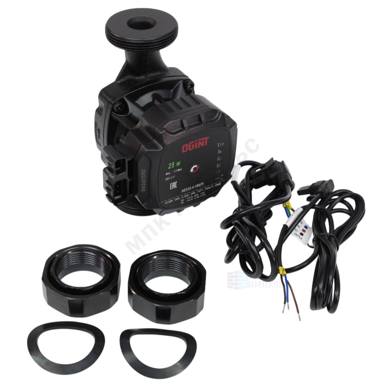 Насос циркуляционный с мокрым ротором HES32-4-180(P) PN10 1х220-240В/50 Гц Ogint — изображение 6