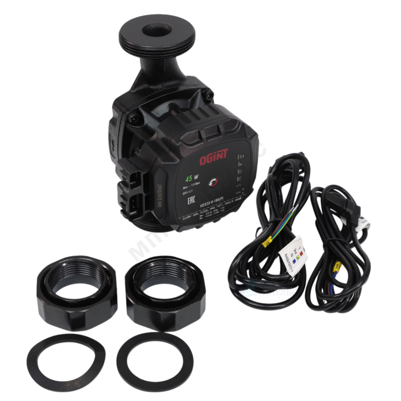 Насос циркуляционный с мокрым ротором HES32-6-180(P) PN10 1х220-240В/50 Гц Ogint — изображение 6