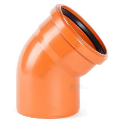 Отвод НПВХ коричневый Дн 110х45гр б/нап в/к Хемкор 2491094