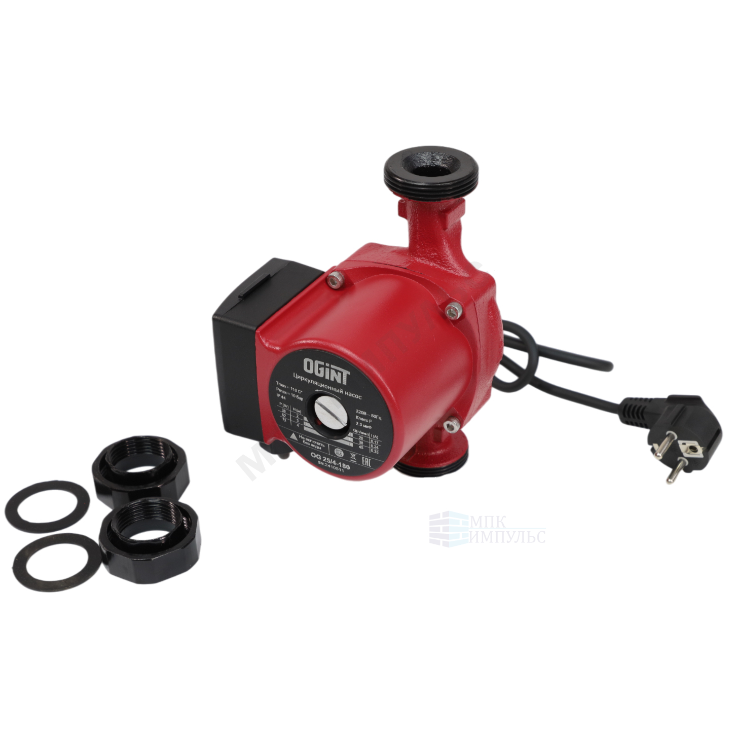 Насос циркуляционный с мокрым ротором OG 25/4-180 PN10 1х220В/50 Гц Ogint — изображение 7