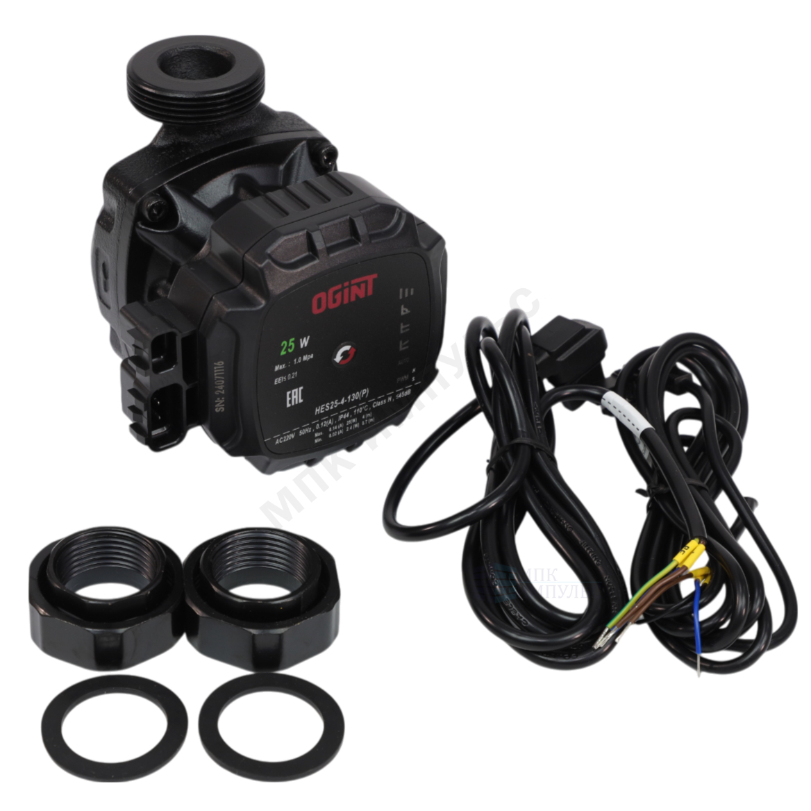 Насос циркуляционный с мокрым ротором HES25-4-130(P) PN10 1х220-240В/50 Гц Ogint — изображение 6