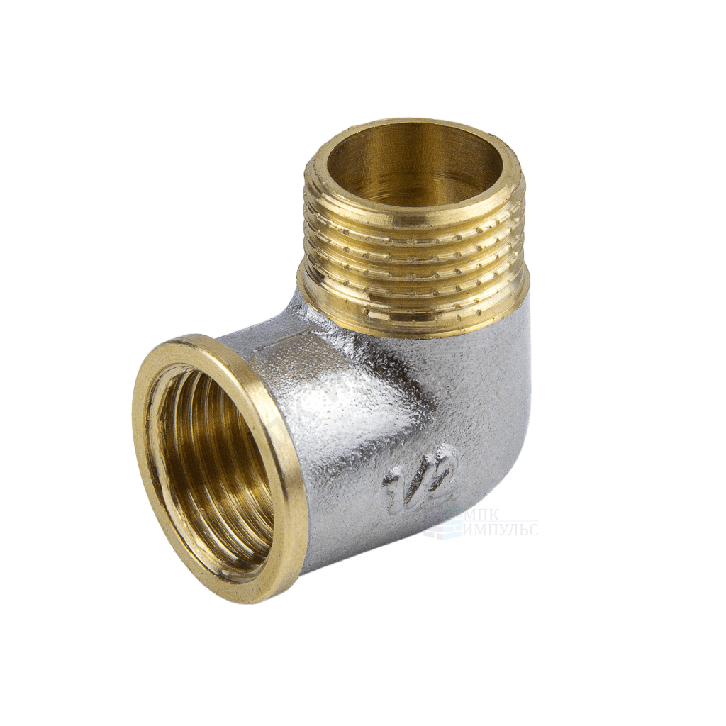 Угольник латунь никель Ду 15 (1/2") ВР/НР 9002 ГОСТ 32585-2013 Aquasfera 9002-01 — изображение 10