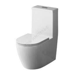 Унитаз-моноблок горизонтальный выпуск с арматурой 2/реж слив кнопка с сиденьем дюропласт микролифт белый Func AM.PM C8F8900SC