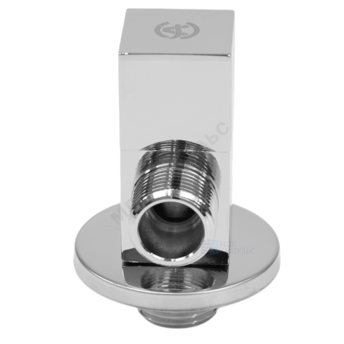 Клапан (вентиль) латунь бытовой хром угловой с отражателем 1078 G1/2"х3/8" Ру16 НР маховик квадратный Aquasfera 1078-03 — изображение 7