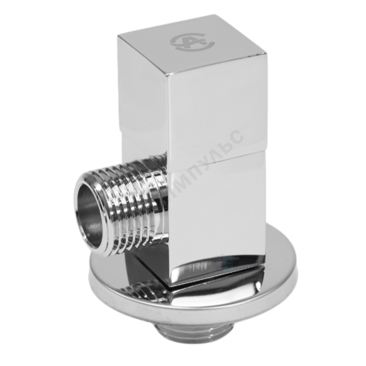 Клапан (вентиль) латунь бытовой хром угловой с отражателем 1078 G1/2"х3/8" Ру16 НР маховик квадратный Aquasfera 1078-03 — изображение 5