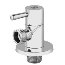 Клапан (вентиль) латунь бытовой хром угловой с отражателем 1073 G1/2"х3/8" Ру16 НР флажок в блистере Aquasfera 1073-13