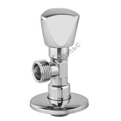 Клапан (вентиль) латунь бытовой хром угловой с отражателем 1075 G1/2" Ру16 НР маховик в блистере Aquasfera 1075-11