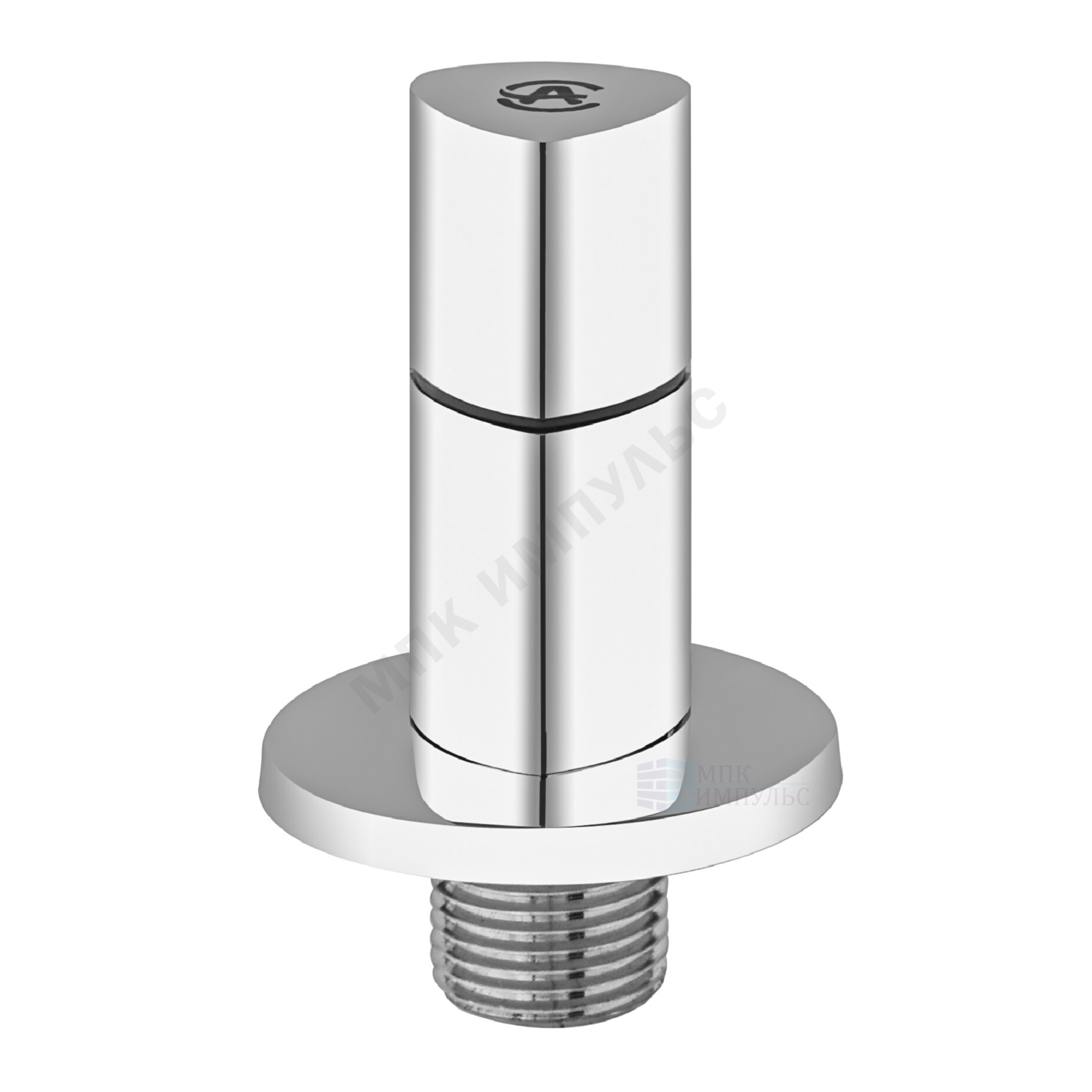 Клапан (вентиль) латунь бытовой хром угловой с отражателем 1076 G1/2"х3/4" Ру16 НР маховик треугольный Aquasfera 1076-02 — изображение 6