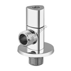 Клапан (вентиль) латунь бытовой хром угловой с отражателем 1076 G1/2"х3/8" Ру16 НР маховик треугольный в блистере Aquasfera 1076-13