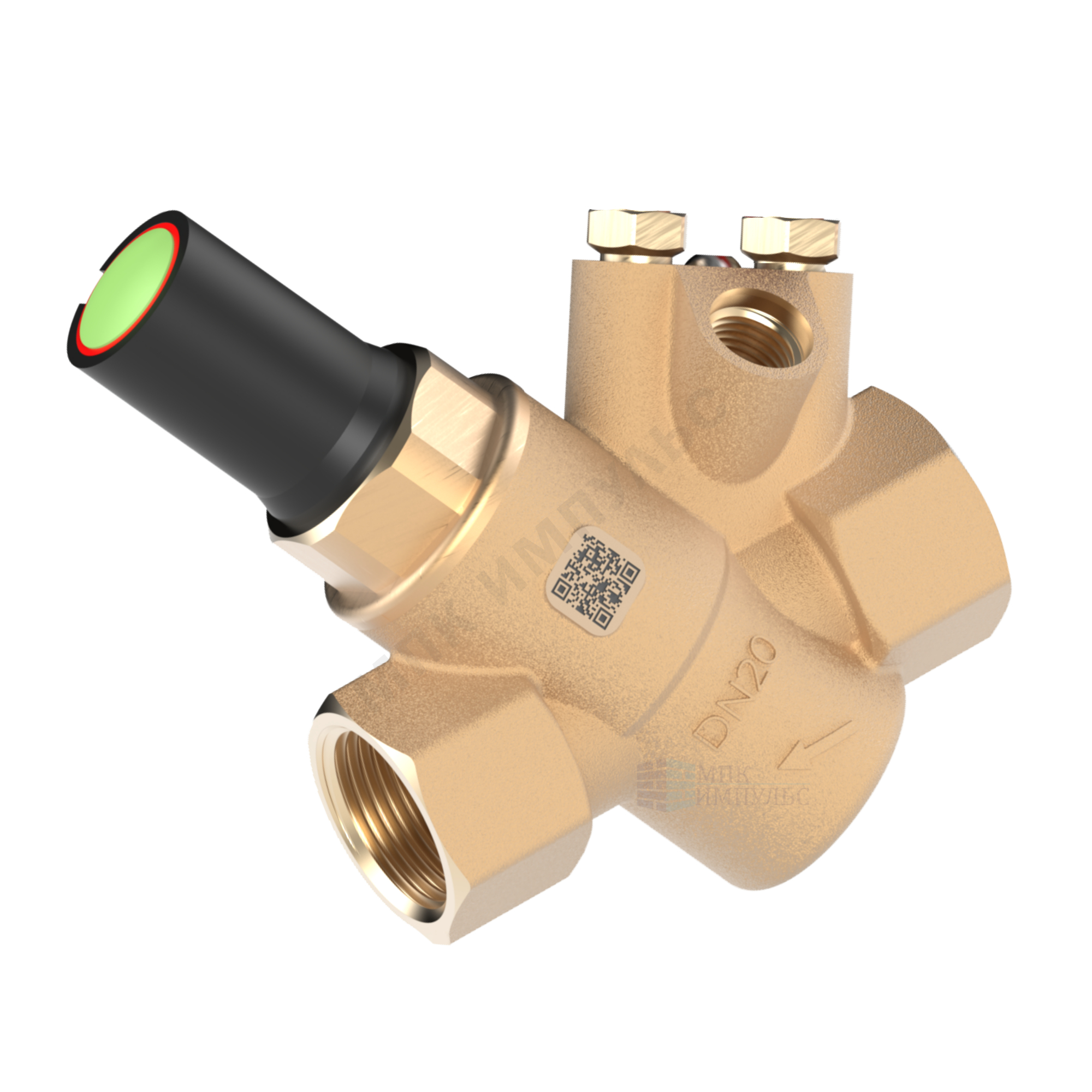 Клапан балансировочный автомат латунь DF ST Ду 15 G1/2" Ру25 ВР 0.157 - 0.608 м3/ч без ниппелей WETVEL DF-15MR1-ST — изображение 2
