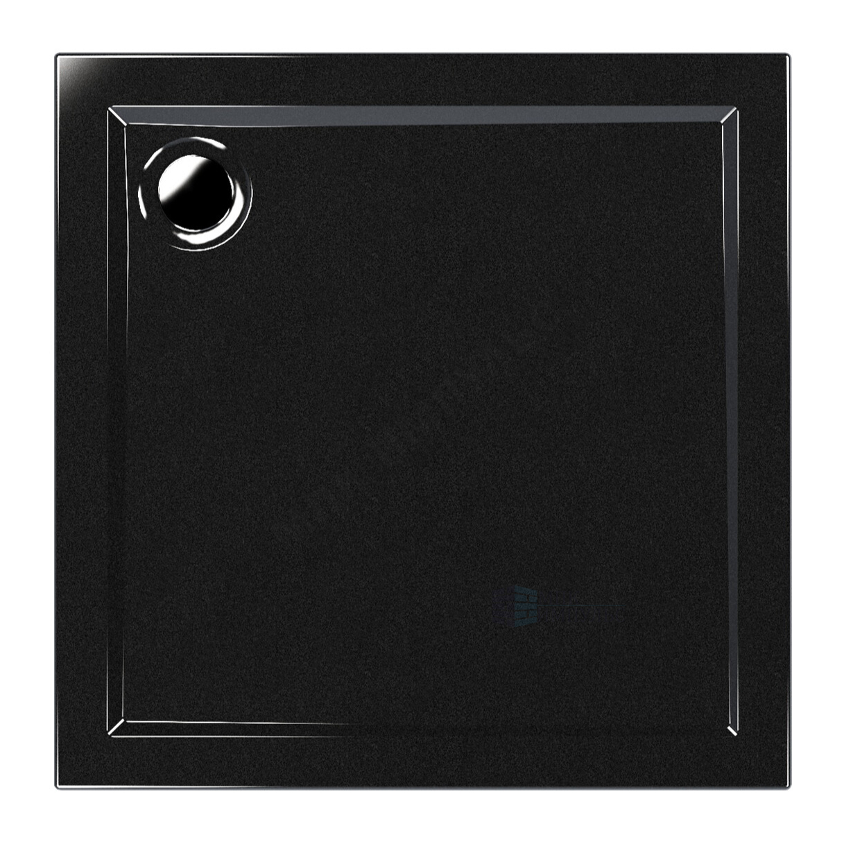 Поддон душевой акриловый квадрат Apart Black 900х900х140 гладкий черный МетаКам АПS_015432
