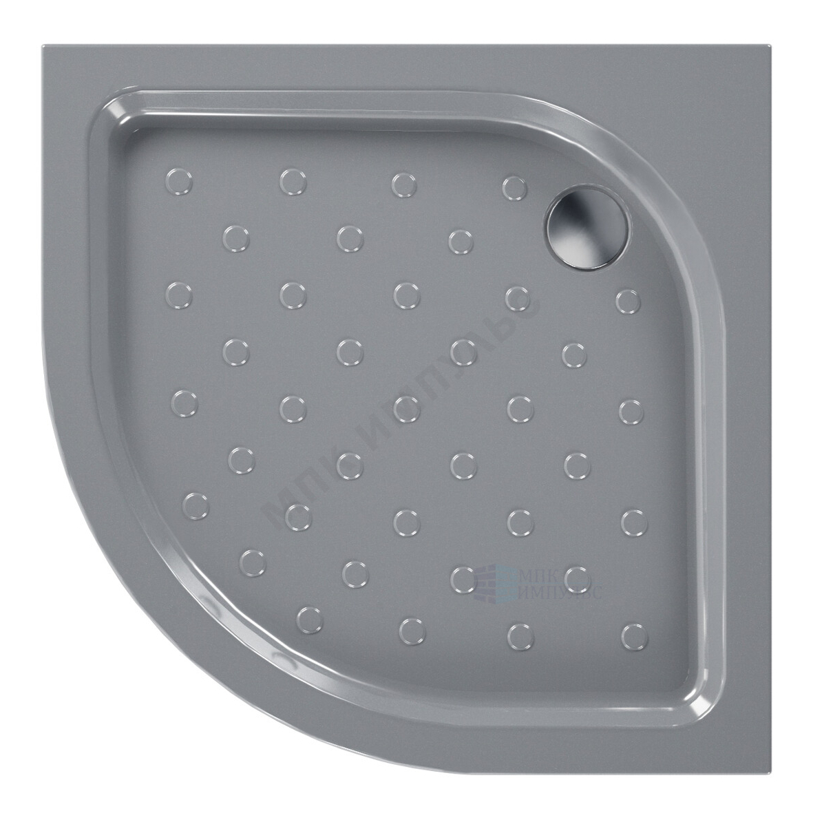Поддон душевой акриловый четверть круга Classic Grey N 900х900х160 с противоскользящим покрытием серый МетаКам АПS_016955 — изображение 3