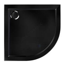 Поддон душевой акриловый четверть круга Joy Black 800х800х140 гладкий черный МетаКам АПS_015437