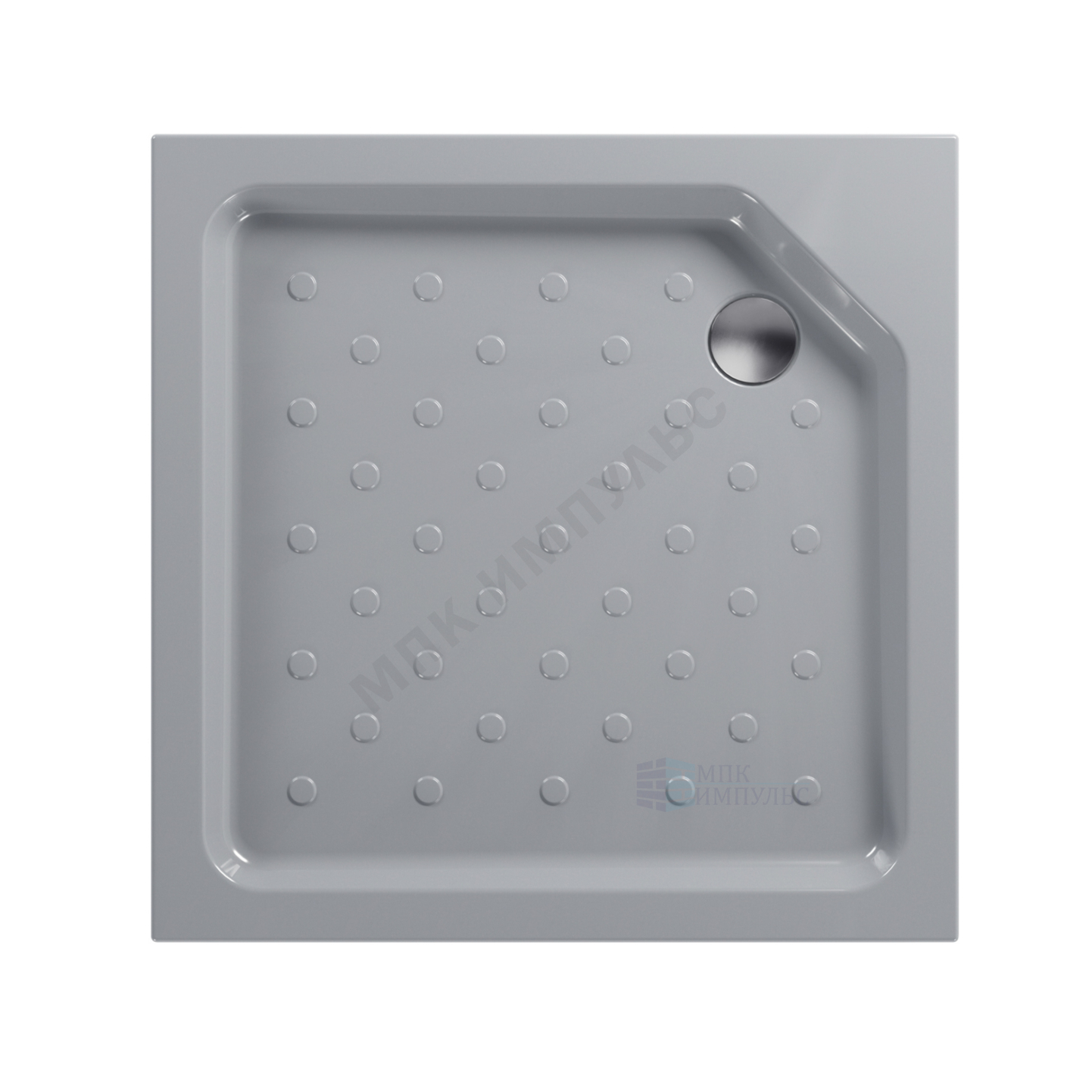 Поддон душевой акриловый квадрат Universal Grey N 900х900х160 с противоскользящим покрытием серый МетаКам АПS_016957 — изображение 2