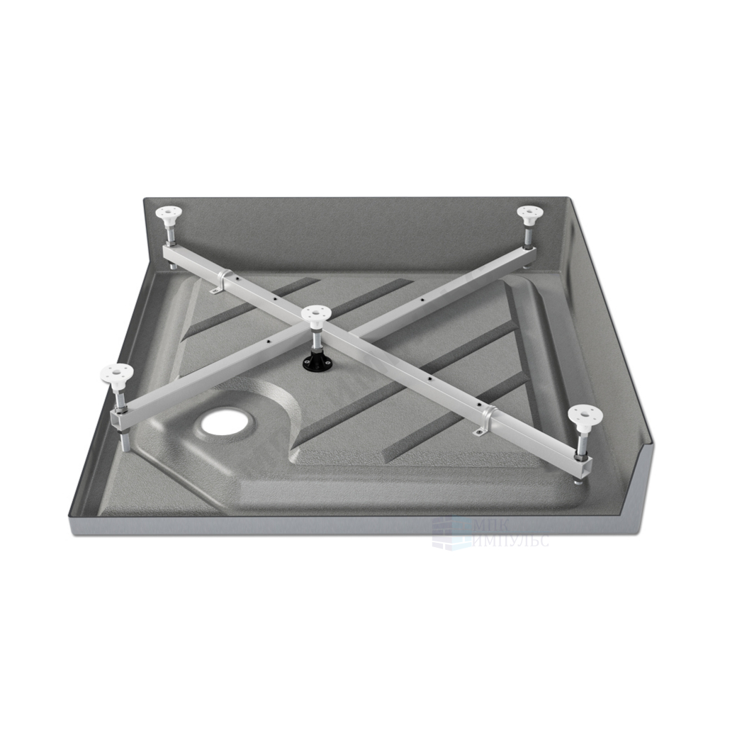 Поддон душевой акриловый квадрат Universal Grey N 900х900х160 с противоскользящим покрытием серый МетаКам АПS_016957 — изображение 3