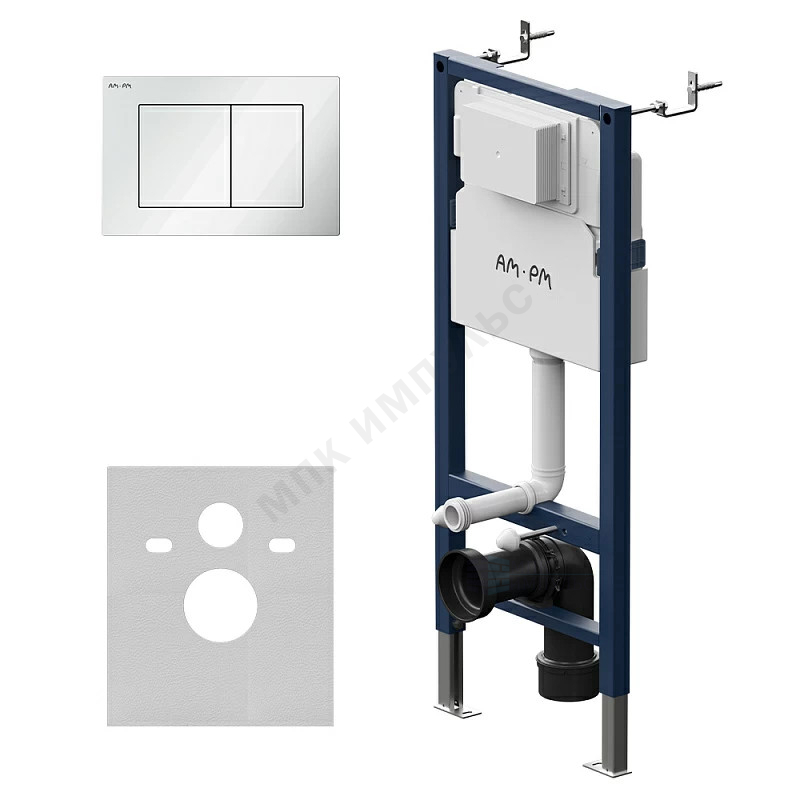 Инсталляция для подвесного унитаза с кнопкой смыва белая глянцевая PrimeFit PrimeFit S AM.PM I012709.0201