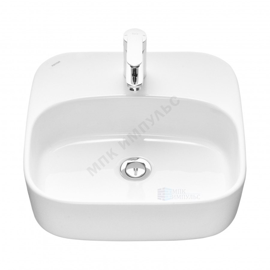 Умывальник мебельный Одри 42 1 отверстие под смеситель по центру белый Santek 1.WH50.1.709 — изображение 2